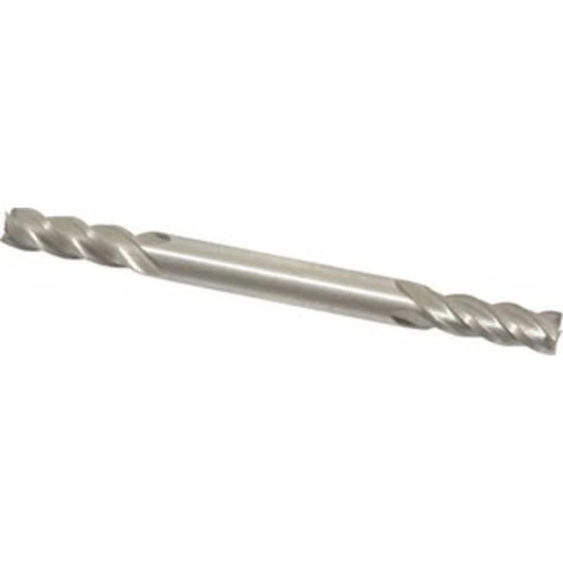 Value Collection 11/64, 1/2 LOC, 3/16 Shank Diam, 2-1/4 OAL, 4 Flute, Cobalt Square End Mill Double End, Uncoated, Sp...